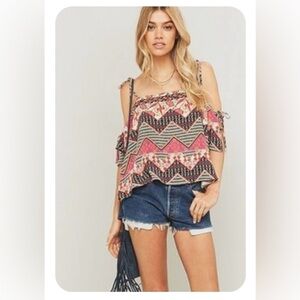 🩷Free🩷Urban Outfitters Pins & Needles Pink Chevron Drop small